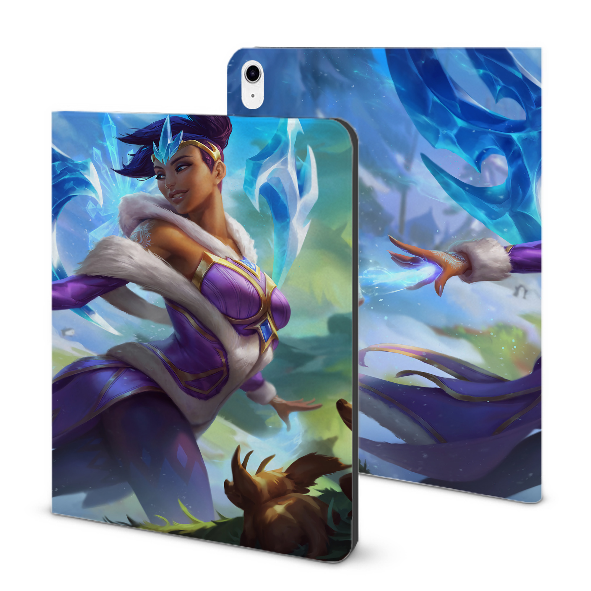 （画像用） リーグ・オブ・レジェンド League of Legends LOL IPad ケース ブック型 PUレザー TPU 耐衝撃 軽量 薄型 ペン収納なし 全面保護 IPad 各モデル対応